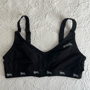 Lonsdale black bra sporty style adjustable straps 34C M